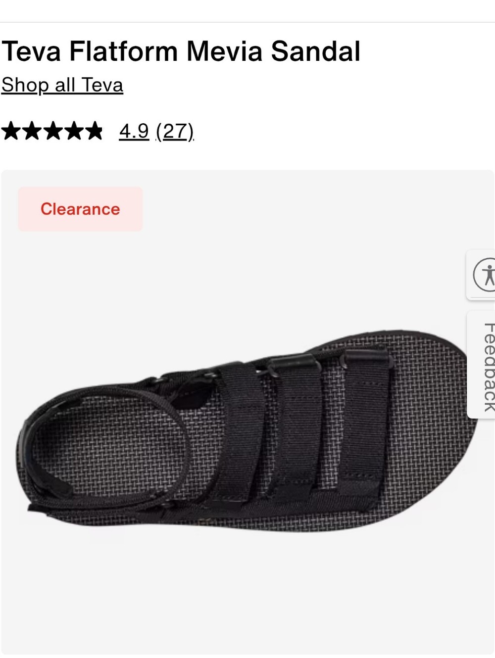 Teva Women's Black Platform Mevia Sandal - Picture 4 of 8